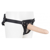 Пустотелый страпон Harness CLASSIC с бандажом - 19,5 см. - LOVETOY (А-Полимер) - купить с доставкой в Пушкино