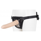 Пустотелый страпон Harness CLASSIC с бандажом - 19,5 см. - LOVETOY (А-Полимер) - купить с доставкой в Пушкино