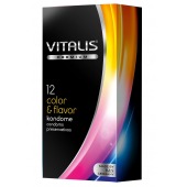 Цветные ароматизированные презервативы VITALIS PREMIUM color   flavor - 12 шт. - Vitalis - купить с доставкой в Пушкино