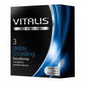 Презервативы VITALIS PREMIUM delay   cooling с охлаждающим эффектом - 3 шт. - Vitalis - купить с доставкой в Пушкино