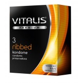 Ребристые презервативы VITALIS PREMIUM ribbed - 3 шт. - Vitalis - купить с доставкой в Пушкино