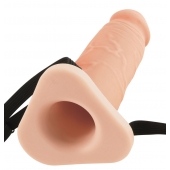 Телесный реалистичный фаллоимитатор с полостью Silicone Hollow Extension - 20 см. - Pipedream - купить с доставкой в Пушкино