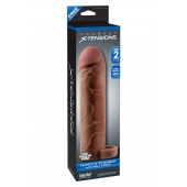 Коричневая насадка с кольцом Perfect 2 Extension with Ball Strap - 19 см. - Pipedream - в Пушкино купить с доставкой