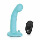Голубая изогнутая насадка 6in Remote Control Ripple P-Spot G-Spot на черных трусиках - 16 см. - Pegasus - купить с доставкой в Пушкино