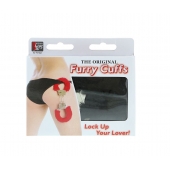 Металлические наручники с чёрной меховой опушкой - Dream Toys - купить с доставкой в Пушкино
