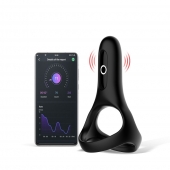 Черное виброкольцо Magic Motion Rise с подхватом мошонки - Magic Motion - в Пушкино купить с доставкой