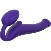 Фиолетовый безремневой страпон Silicone Bendable Strap-On - size S - Strap-on-me - купить с доставкой в Пушкино