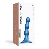 Голубая насадка Strap-On-Me Dildo Plug Balls size S - Strap-on-me - купить с доставкой в Пушкино