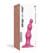 Розовая насадка Strap-On-Me Dildo Plug Beads size S - Strap-on-me - купить с доставкой в Пушкино