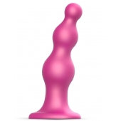 Розовая насадка Strap-On-Me Dildo Plug Beads size S - Strap-on-me - купить с доставкой в Пушкино