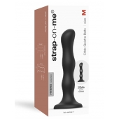 Черная насадка Strap-On-Me Dildo Geisha Balls size M - Strap-on-me - купить с доставкой в Пушкино