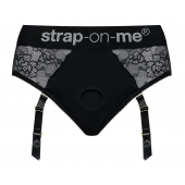 Черные трусики для насадок Diva Lingerie Harness - size S - Strap-on-me - купить с доставкой в Пушкино