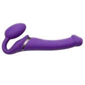 Фиолетовый безремневой вибрострапон Silicone Bendable Strap-On - size M - Strap-on-me - купить с доставкой в Пушкино