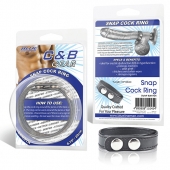 Кольцо на пенис SNAP COCK RING из искусственной кожи на клепках - BlueLine - в Пушкино купить с доставкой