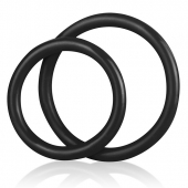 Набор из двух черных силиконовых колец разного диаметра SILICONE COCK RING SET - BlueLine - в Пушкино купить с доставкой