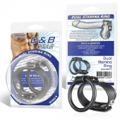 Двойное кольцо выносливости на пенис DUAL STAMINA RING - BlueLine - в Пушкино купить с доставкой