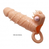 Телесная удлиняющая вибронасадка Penis Sleeve Connor - 17 см. - Baile - в Пушкино купить с доставкой