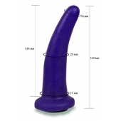 Фиолетовая гладкая изогнутая насадка-плаг - 13,3 см. - LOVETOY (А-Полимер) - купить с доставкой в Пушкино