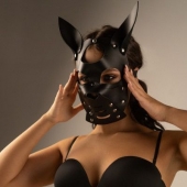 Черная маска  Собака  с ушками - Crazy Handmade - купить с доставкой в Пушкино