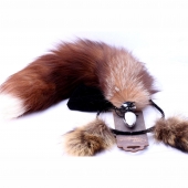 Игровой комплект: серебристая анальная пробка с пушистым хвостом и ободок-ушки - Crazy Handmade - купить с доставкой в Пушкино