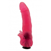 Розовая насадка для страпона с клиторальными лепестками - 18,5 см. - LOVETOY (А-Полимер) - купить с доставкой в Пушкино