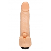 Телесная гелевая насадка-фаллос с клиторальными лепестками - 18,5 см. - LOVETOY (А-Полимер) - купить с доставкой в Пушкино