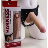 Страпон Harness из двух предметов: трусики с плугом и насадка-фаллос - 17 см. - LOVETOY (А-Полимер) - купить с доставкой в Пушкино