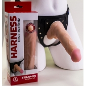 Страпон Harness из двух предметов: регулируемые трусики и насадка-фаллос - 17,5 см. - LOVETOY (А-Полимер) - купить с доставкой в Пушкино
