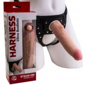 Реалистичный страпон Harness из трусиков и насадки-фаллоса - 18,5 см. - LOVETOY (А-Полимер) - купить с доставкой в Пушкино