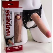 Реалистичный страпон Harness из трусиков и насадки-фаллоса - 18,5 см. - LOVETOY (А-Полимер) - купить с доставкой в Пушкино