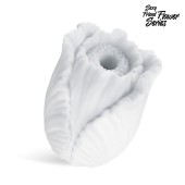 Белый нереалистичный мастурбатор в форме бутона цветка Tulips - 1137 - в Пушкино купить с доставкой