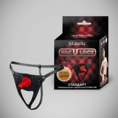 Черные кожаные универсальные трусики со штырьком для насадок и вырезом - Sitabella - купить с доставкой в Пушкино