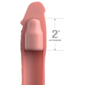 Телесная насадка-удлинитель 2 Inch Silicone X-tension with Strap - 20,3 см. - Pipedream - в Пушкино купить с доставкой