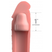 Телесная насадка-удлинитель 1 Inch Silicone X-tension - 17,8 см. - Pipedream - в Пушкино купить с доставкой