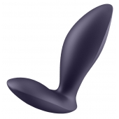Фиолетовый анальный вибростимулятор Power Plug - Satisfyer - в Пушкино купить с доставкой