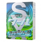 Презервативы Sagami Xtreme Mint с ароматом мяты - 3 шт. - Sagami - купить с доставкой в Пушкино
