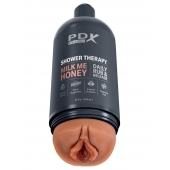 Мастурбатор-вагина цвета карамели Shower Therapy Milk Me Honey - Pipedream - в Пушкино купить с доставкой