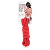 Красная хлопковая веревка для связывания - 3 м. - Lux Fetish - купить с доставкой в Пушкино