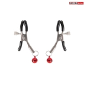 Серебристые зажимы на соски с шариками - Notabu - купить с доставкой в Пушкино