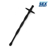 Черный силиконовый уретральный стимулятор - 15 см. - Sex Expert - купить с доставкой в Пушкино