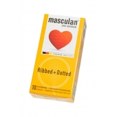 Презервативы с колечками и пупырышками Masculan Ribbed+Dotted - 10 шт. - Masculan - купить с доставкой в Пушкино