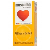 Презервативы с колечками и пупырышками Masculan Ribbed+Dotted - 10 шт. - Masculan - купить с доставкой в Пушкино