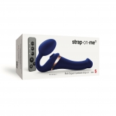 Синий безремневой страпон Multi Orgasm Size S с клиторальной стимуляцией - Strap-on-me - купить с доставкой в Пушкино