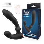 Черный вибромассажер простаты Sex Expert - 14,5 см. - Sex Expert - в Пушкино купить с доставкой