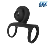 Черная вибронасадка на пенис Sex Expert - Sex Expert - в Пушкино купить с доставкой