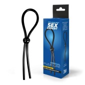 Черное силиконовое лассо с шариком для утяжки - Sex Expert - в Пушкино купить с доставкой