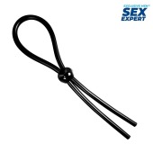 Черное силиконовое лассо с шариком для утяжки - Sex Expert - в Пушкино купить с доставкой