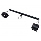 Черная распорка для ног с кожаными манжетами - Pecado - купить с доставкой в Пушкино