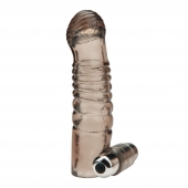 Дымчатая насадка на пенис с вибрацией  Vibrating Penis Enhancing Sleeve Extension - 13,3 см. - BlueLine - в Пушкино купить с доставкой