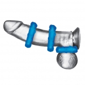 Комплект из трех голубых эрекционных колец 3-Pack Ribbed Rider Cock Ring Set - BlueLine - в Пушкино купить с доставкой